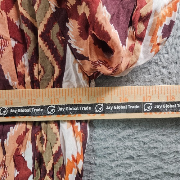 NEW Savanna Jane Cropped Top Women Medium Wide Neck Aztec Print Earth Tone - Picture 7 of 9